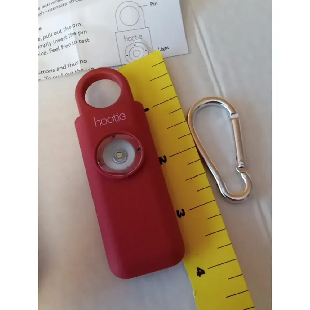 NIB Hootie Personal Safety Alarm for Women, Men, & Kids - Keychain Alarm- RED